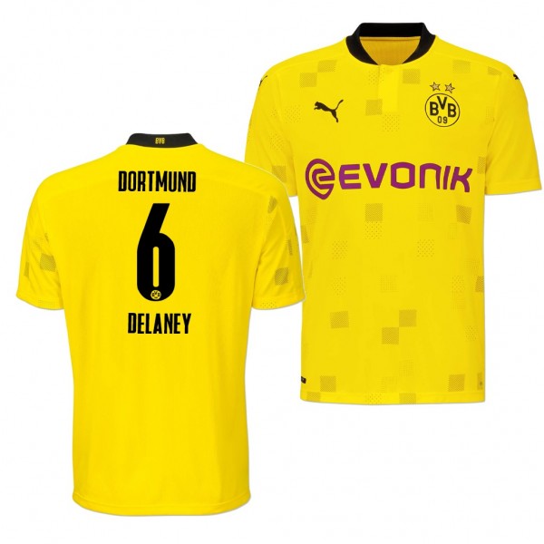 Men's Thomas Delaney Borussia Dortmund BVB CUP Jersey Yellow