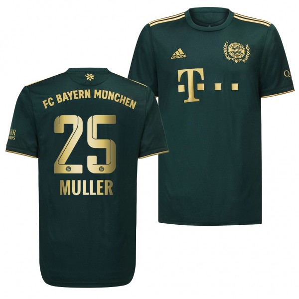 Men's Thomas Muller Bayern Munich 2021-22 Oktoberfest Jersey Green Fourth