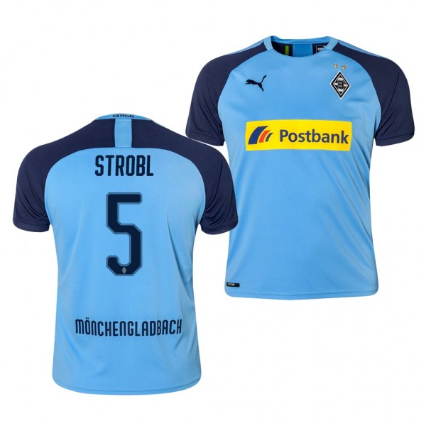 Men's Borussia Monchengladbach Tobias Strobl Away Blue Jersey 19-20