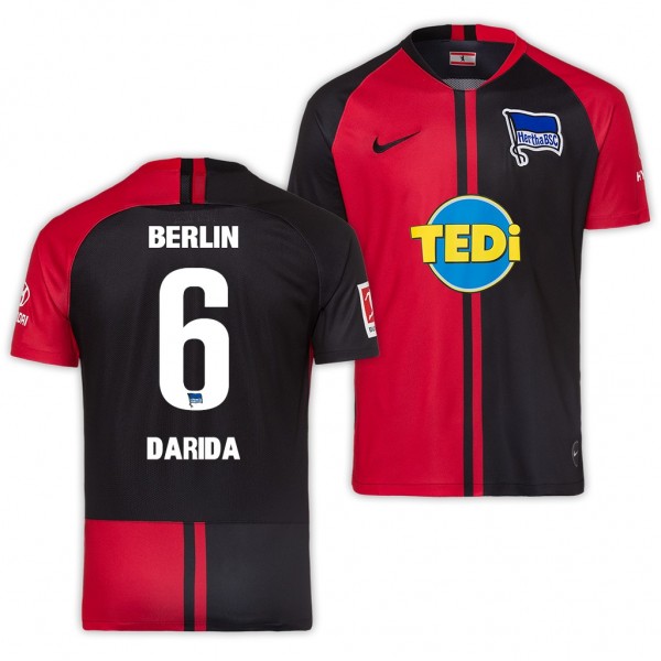 Men's Hertha BSC Berlin Vladimir Darida Away Jersey 19-20 Red Black