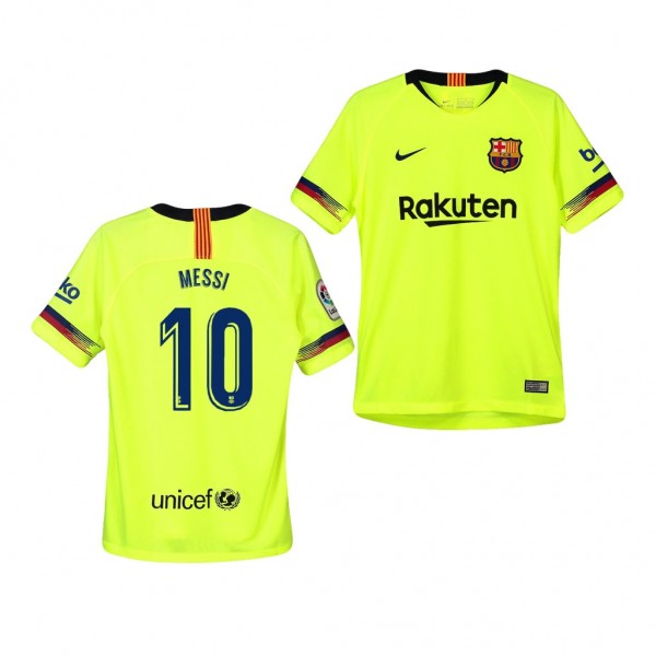 Youth Barcelona Lionel Messi Away Yellow Jersey