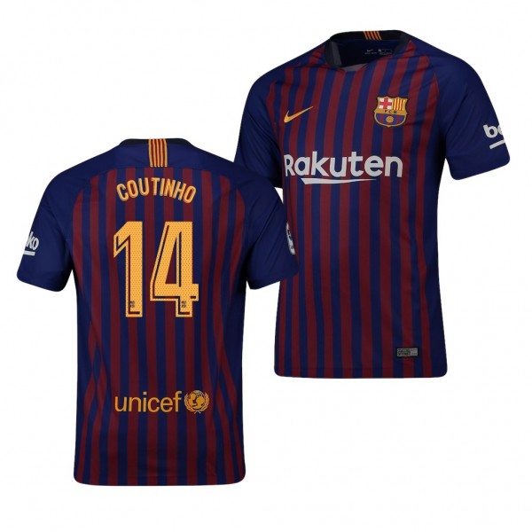Men's Barcelona Philippe Coutinho Home Blue Jersey