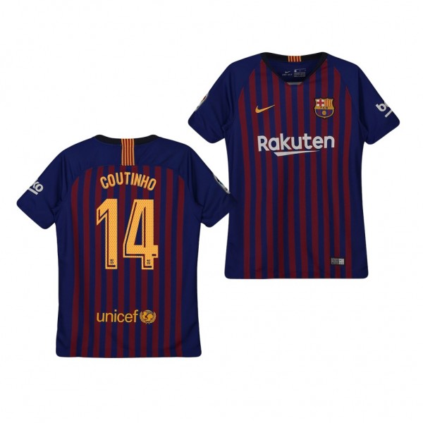 Youth Barcelona Philippe Coutinho Replica Blue Jersey