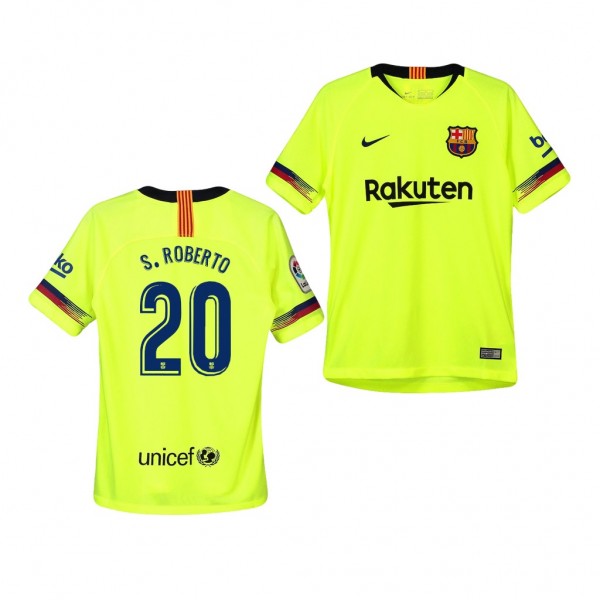 Youth Barcelona Sergi Roberto Away Yellow Jersey