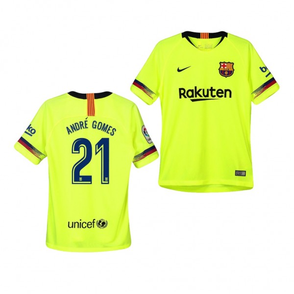 Youth Barcelona Andre Gomes Away Yellow Jersey