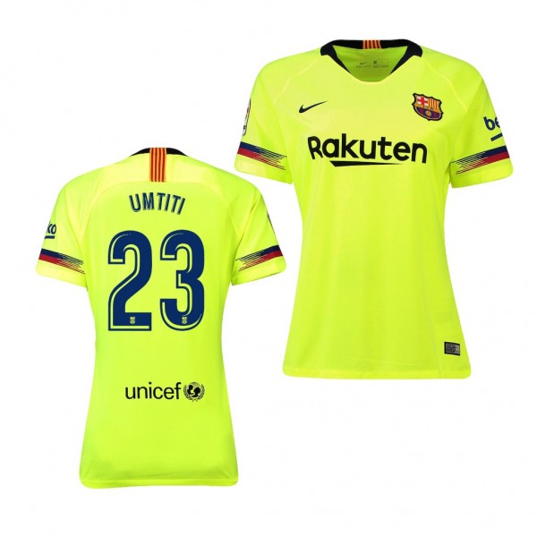 Women's Barcelona Samuel Umtiti Away Yellow Jersey