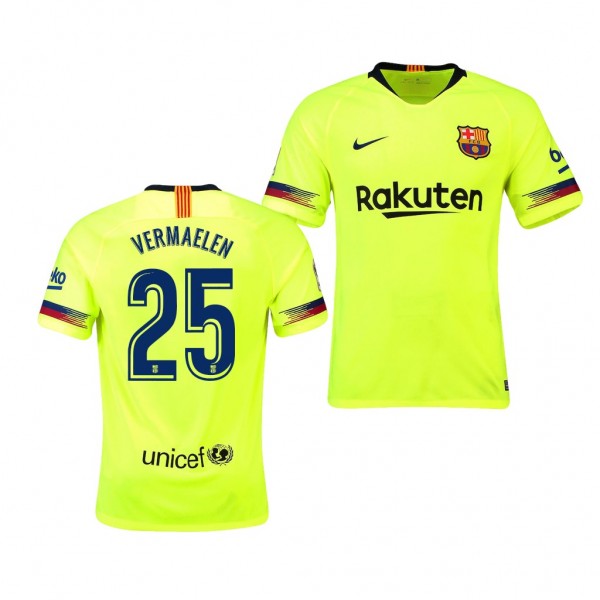 Men's Barcelona Thomas Vermaelen Away Yellow Jersey