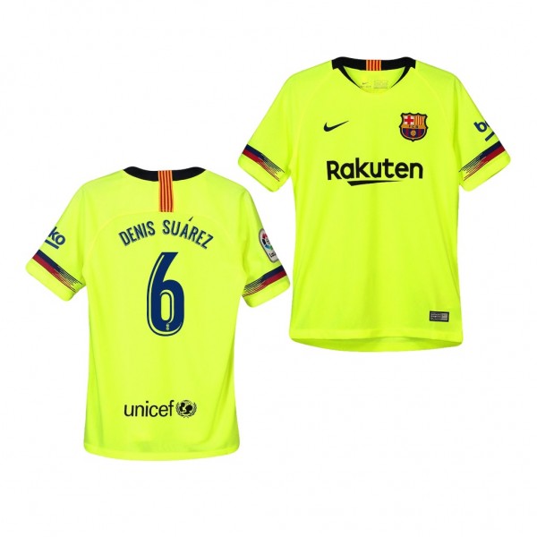 Youth Barcelona Denis Suarez Replica Yellow Jersey