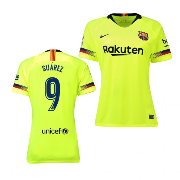 Women's Barcelona Luis Suarez Replica Yellow Jersey