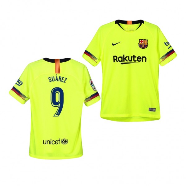 Youth Barcelona Luis Suarez Away Yellow Jersey