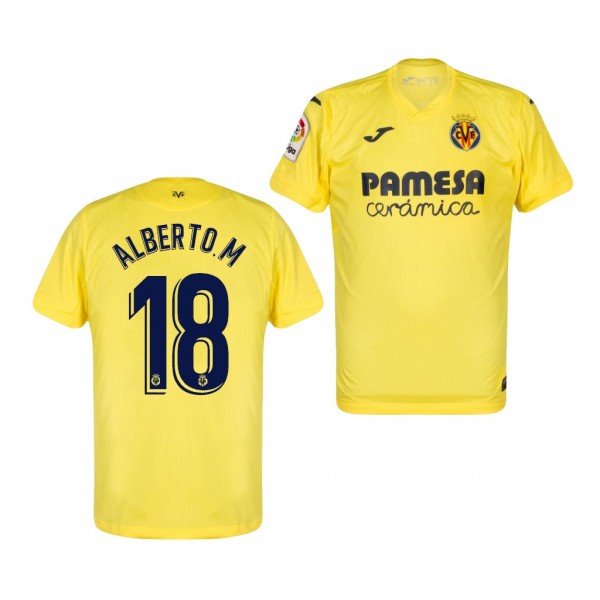 Men's Alberto Moreno Villarreal Home Jersey Yellow 2020-21 Replica