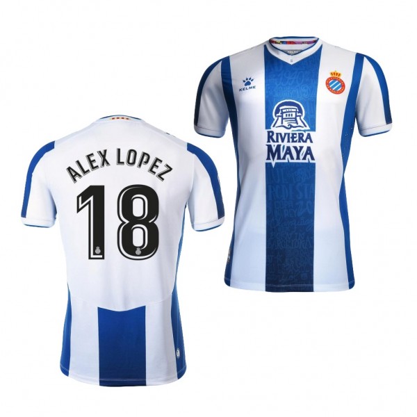Men's RCD Espanyol Alex Lopez 19-20 Home Blue White Official Jersey