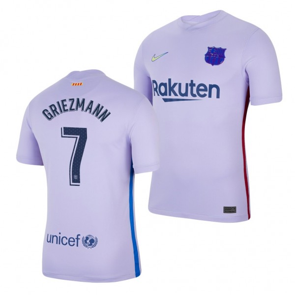Men's Antoine Griezmann Barcelona 2021-22 Away Jersey Purple Replica