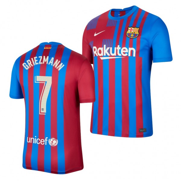 Men's Antoine Griezmann Barcelona 2021-22 Home Jersey Blue Replica