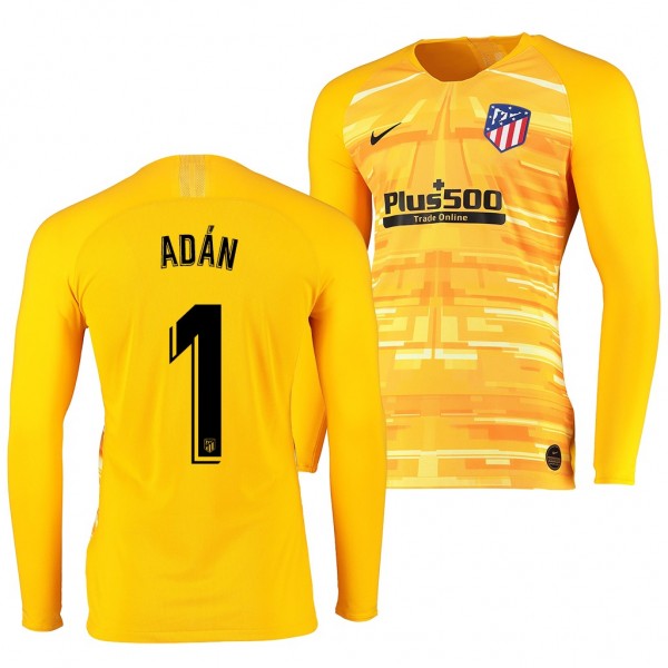 Men's Atletico De Madrid Antonio Adan Jersey Goalkeeper 19-20 Long Sleeve Business