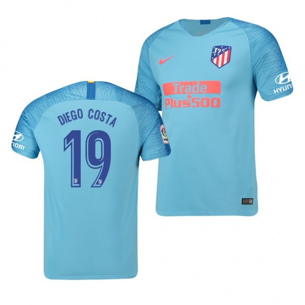 Men's Atletico De Madrid Diego Costa Away Light Blue Jersey