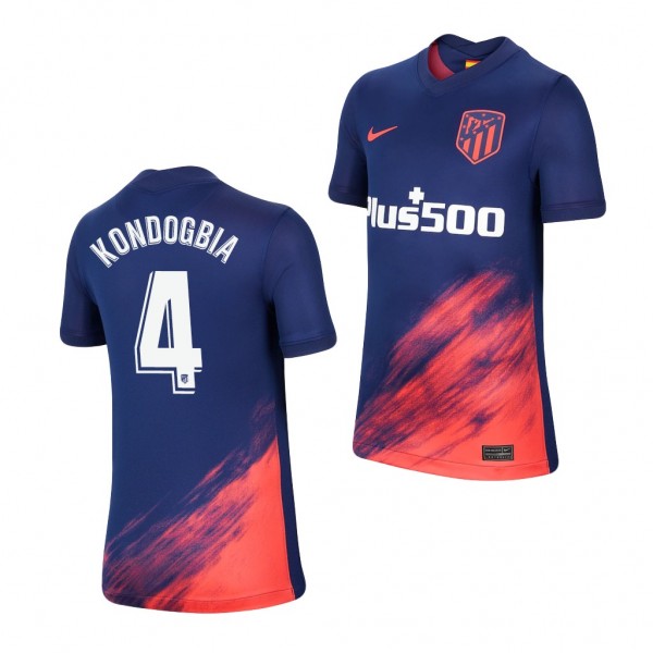 Youth Geoffrey Kondogbia Jersey Atletico De Madrid 2021-22 Blue Away Replica