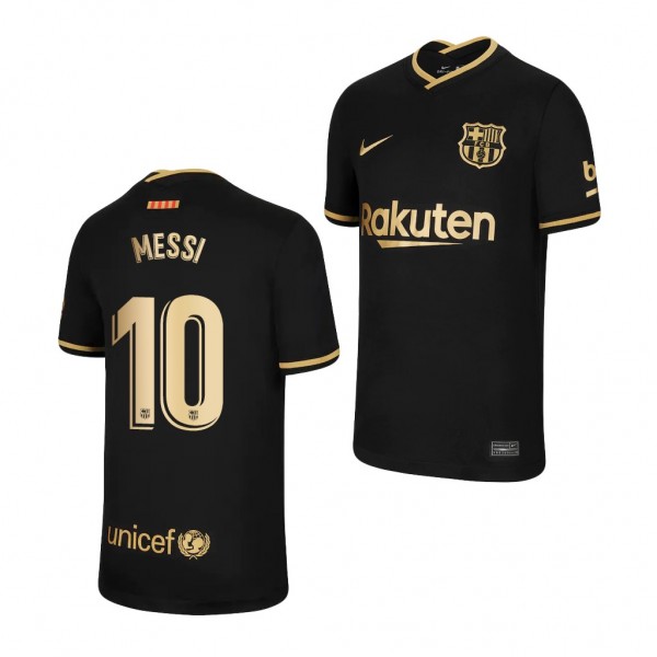 Youth Lionel Messi Jersey Barcelona Black Away Breathe