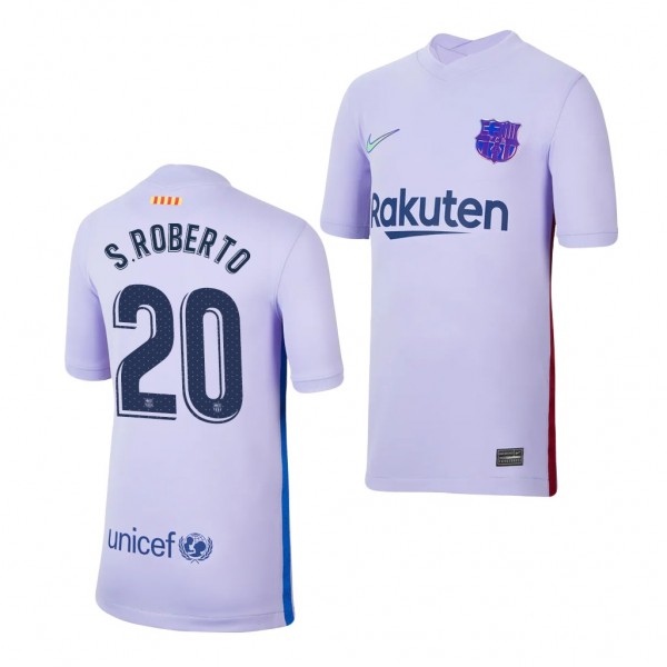 Youth Sergi Roberto Jersey Barcelona 2021-22 Purple Away Replica