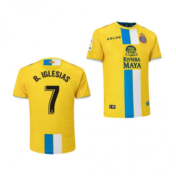 Men's Third RCD Espanyol Borja Iglesias Jersey Yellow