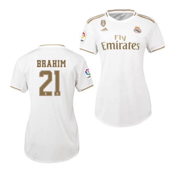 Men's Real Madrid Brahim Diaz 19-20 Home White Jersey Like