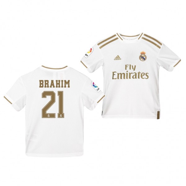 Men's Real Madrid Brahim Diaz 19-20 Home White Jersey