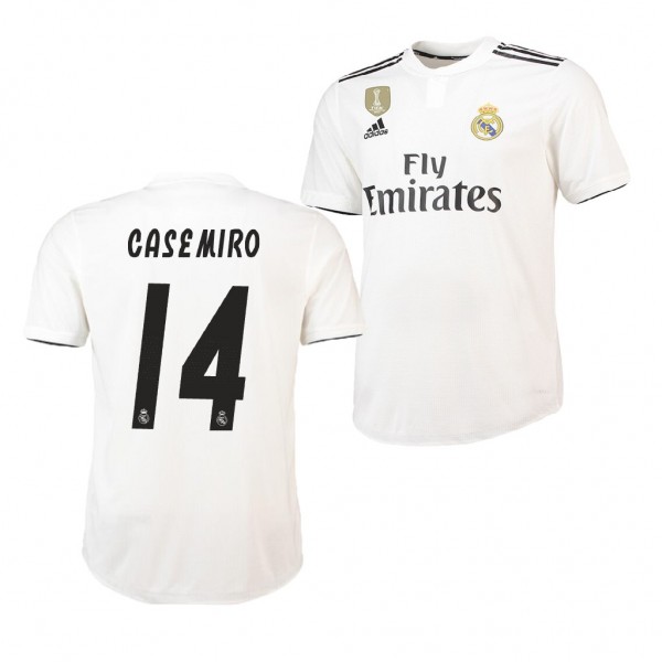 Men's Real Madrid Home Casemiro Jersey White