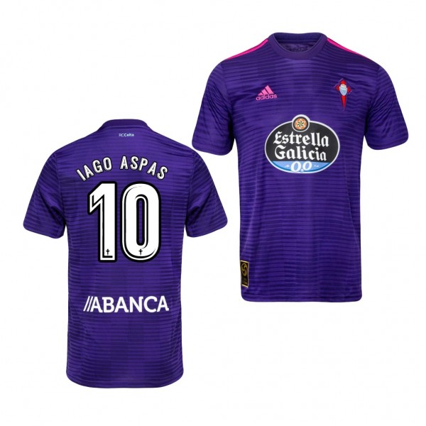 Men's Celta De Vigo Iago Aspas Away Purple Jersey