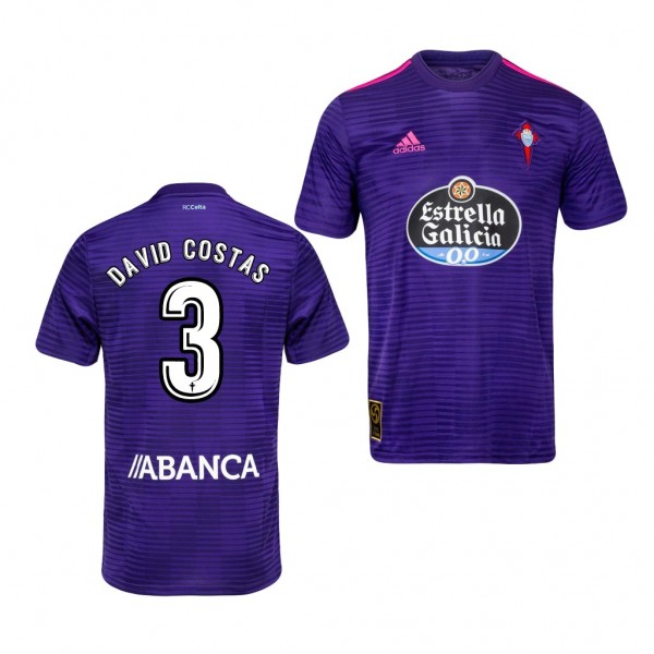 Men's Celta De Vigo David Costas Away Purple Jersey