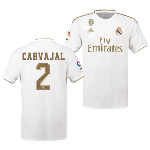 Men's Real Madrid Dani Carvajal 19-20 Home White Jersey Business