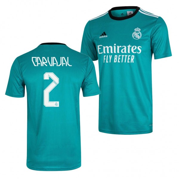Men's Dani Carvajal Real Madrid 2021-22 Third Jersey Green Replica