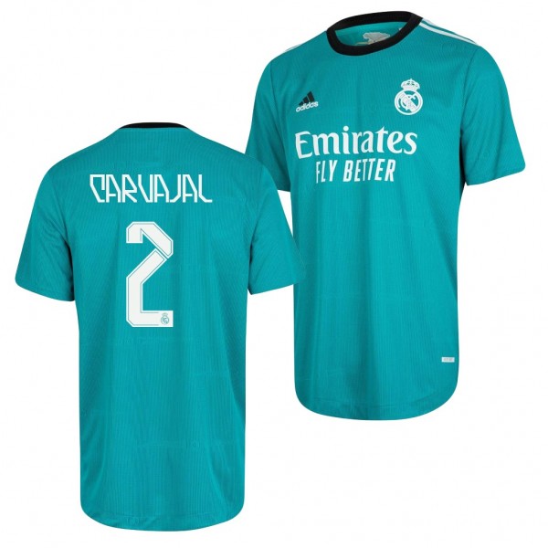 Men's Dani Carvajal Jersey Real Madrid Third Green 2021-22 Authentic