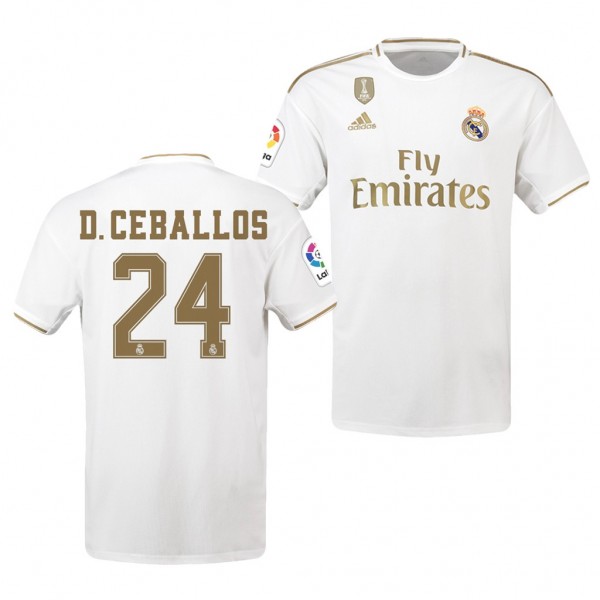 Men's Real Madrid Dani Ceballos 19-20 Home White Jersey