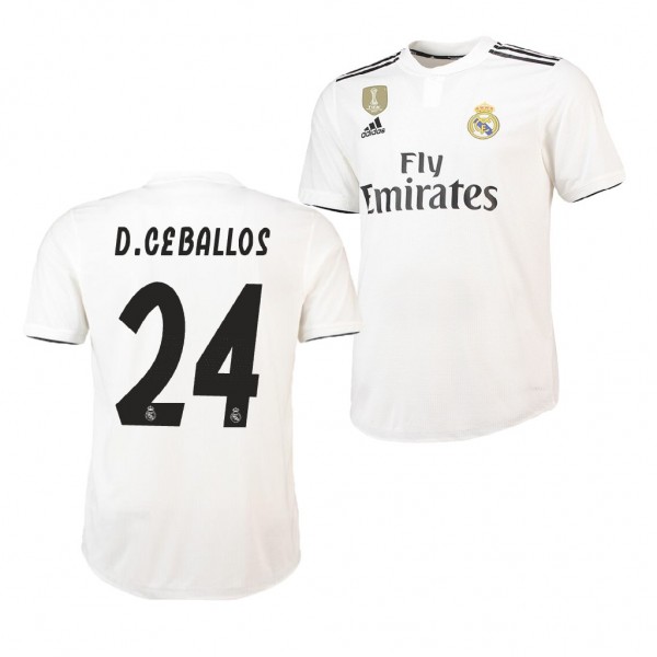 Men's Real Madrid Home Dani Ceballos Jersey White
