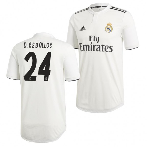 Men's Real Madrid Replica Dani Ceballos Jersey White