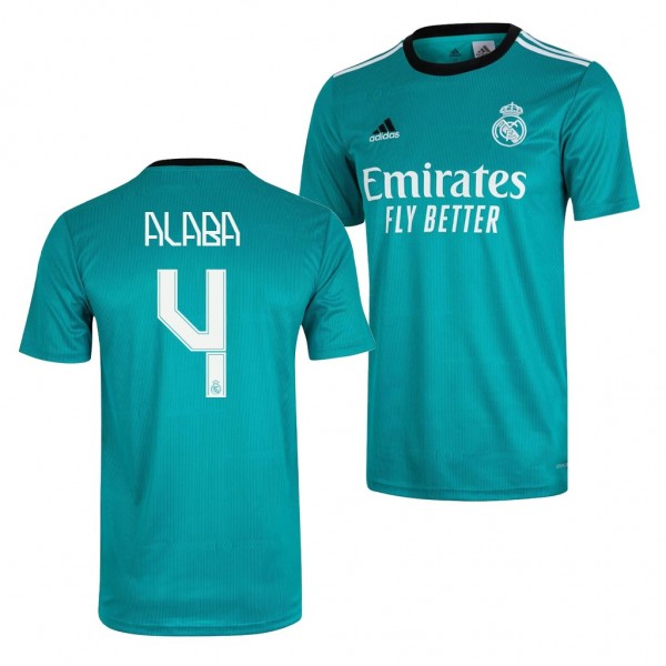 Men's David Alaba Real Madrid 2021-22 Third Jersey Green Replica