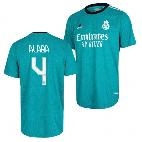 Men's David Alaba Jersey Real Madrid Third Green 2021-22 Authentic
