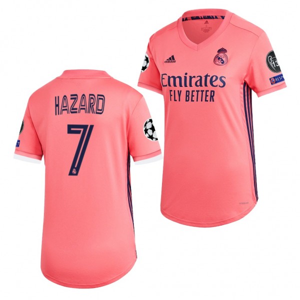 Women's Eden Hazard Jersey Real Madrid Away Pink 2021