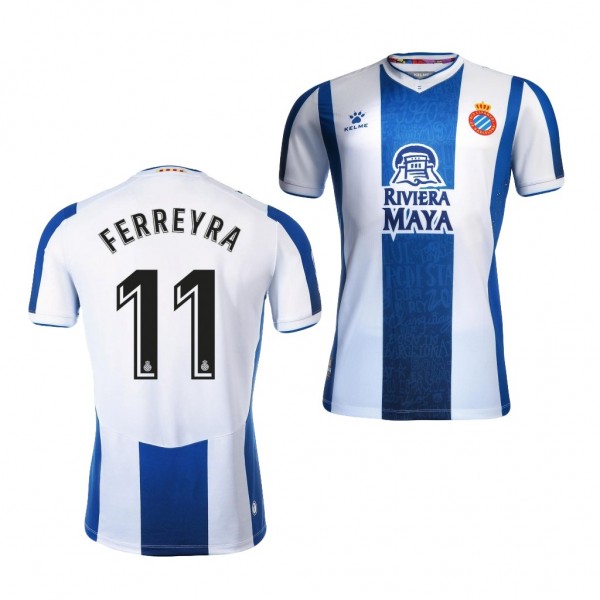 Men's RCD Espanyol Facundo Ferreyra 19-20 Home Blue White Official Jersey