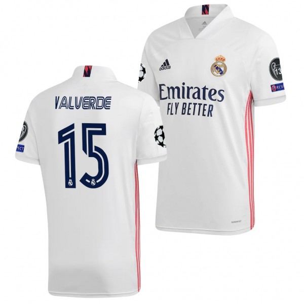 Men's Federico Valverde Real Madrid Home Jersey White 2021