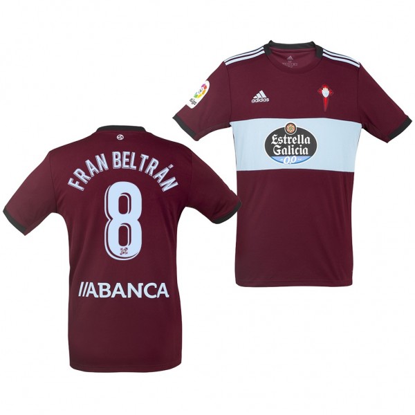 Men's Celta De Vigo Fran Beltran Away Dark Red Jersey 19-20