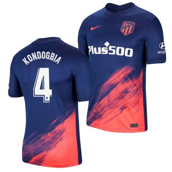 Men's Geoffrey Kondogbia Atletico De Madrid 2021-22 Away Jersey Blue Replica