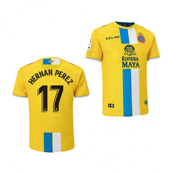 Men's Third RCD Espanyol Hernan Perez Jersey Yellow