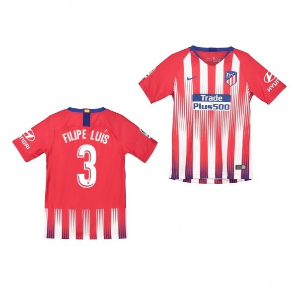 Youth Atletico De Madrid Filipe Luis Home Official Jersey