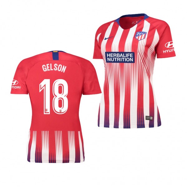 Women's Atletico De Madrid Gelson Martins Home Jersey Red White