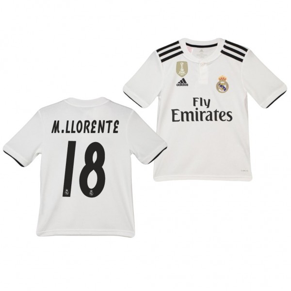 Youth Real Madrid Marcos Llorente Home Official Jersey