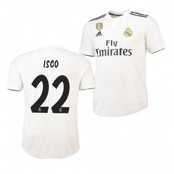 Men's Real Madrid Home Isco Jersey White