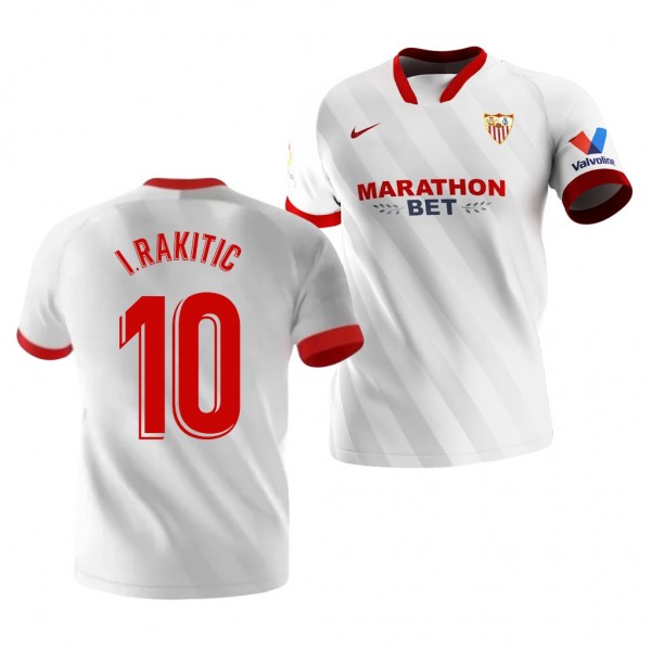 Men's Ivan Rakitic Sevilla Home Jersey White 2020-21 Replica
