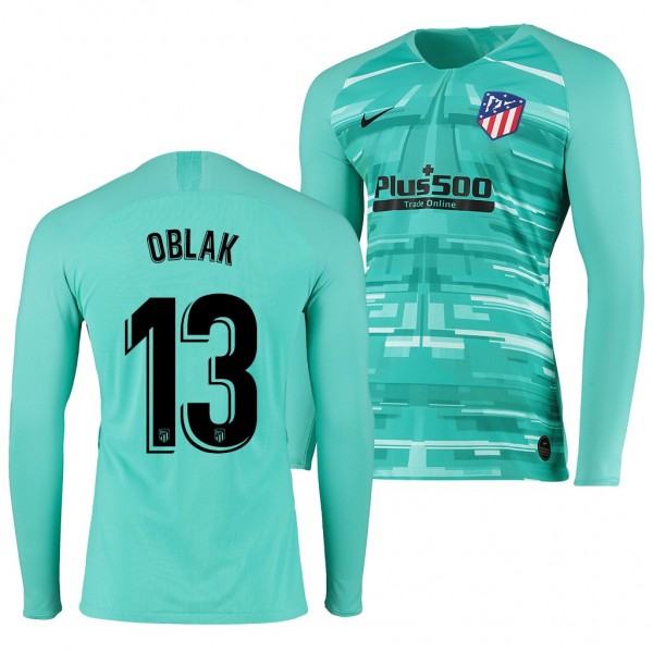 Men's Atletico De Madrid Jan Oblak Jersey Goalkeeper 19-20 Long Sleeve Cheap
