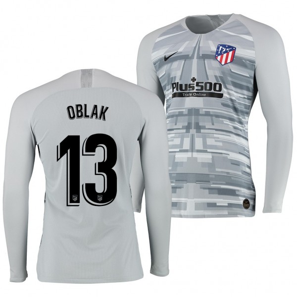 Men's Atletico De Madrid Jan Oblak Jersey Goalkeeper 19-20 Long Sleeve Business